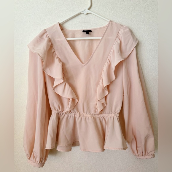 Who What Wear Tops - Pink Blouse V Neck